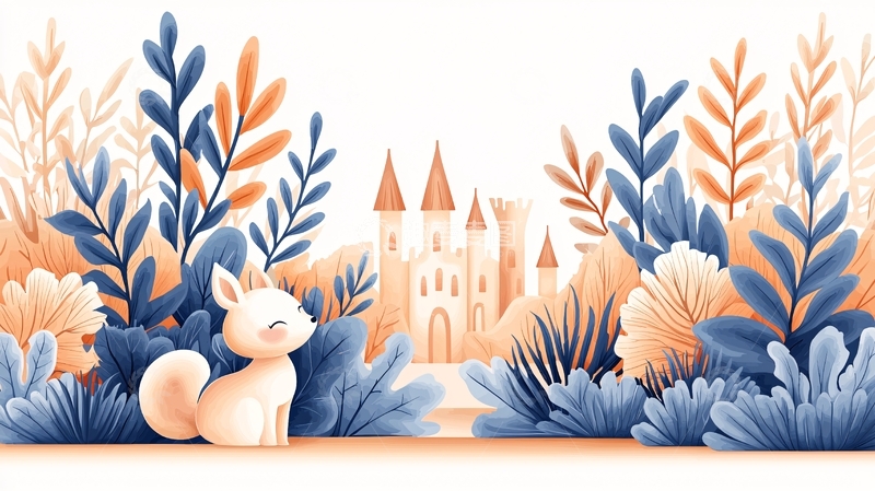 高清大图下载【趣麦麦图】卡通狐狸城堡背景