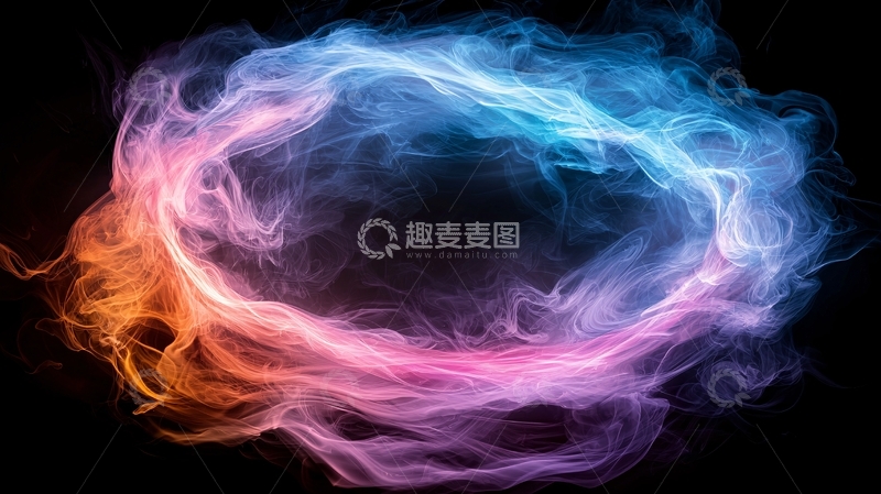 高清大图下载【趣麦麦图】色彩流动的抽象烟雾效果