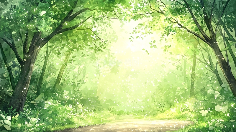 高清大图下载【趣麦麦图】阳光穿透树林的小路