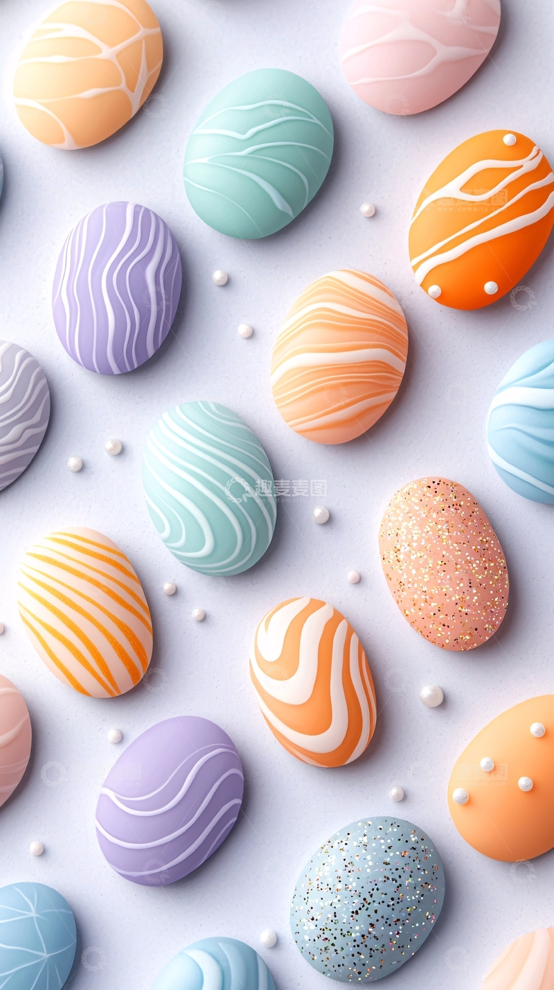 高清大图下载【趣麦麦图】彩色复活节彩蛋装饰图案