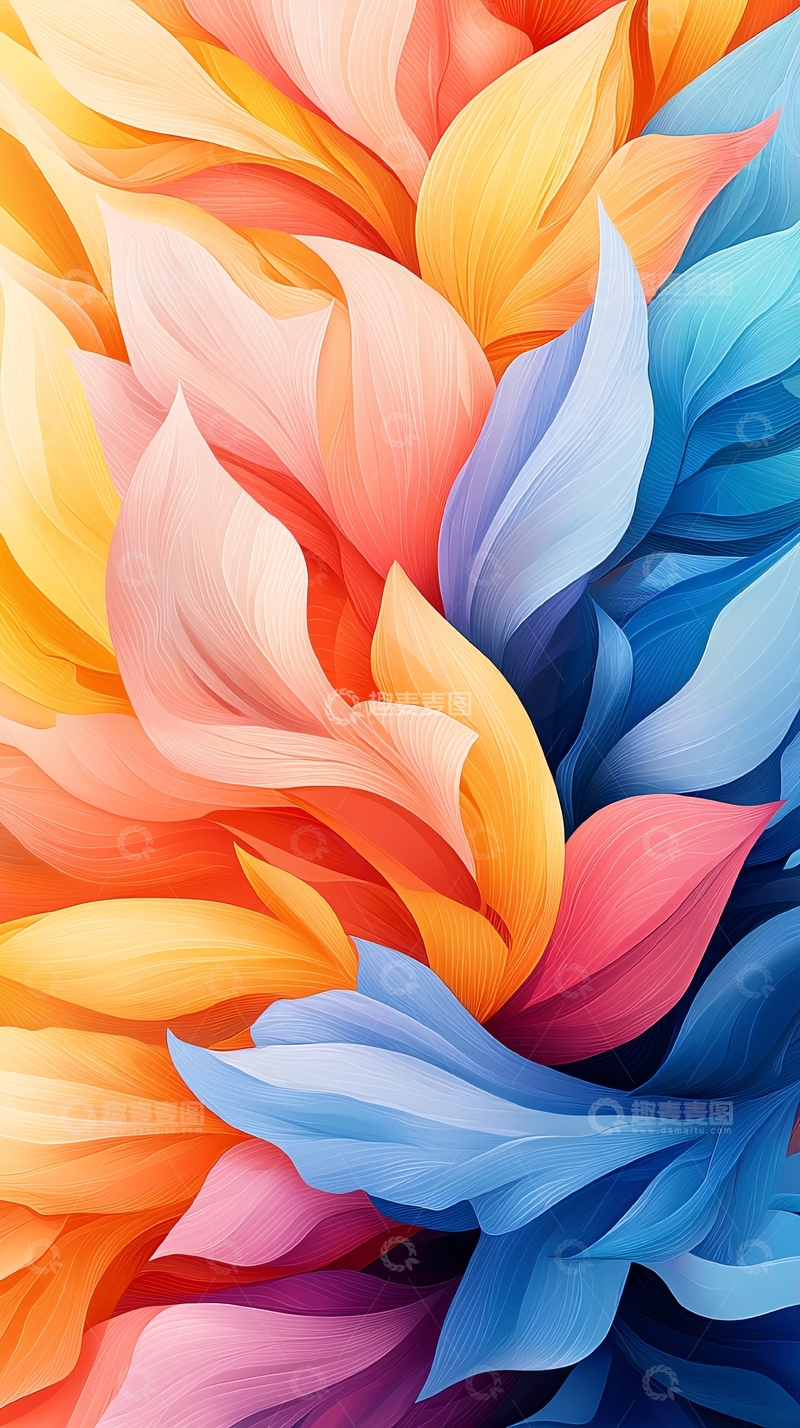 高清大图下载【趣麦麦图】色彩斑斓抽象艺术背景图