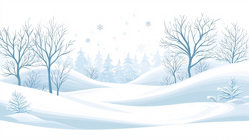 高清大图下载【趣麦麦图】雪地森林冬季景色