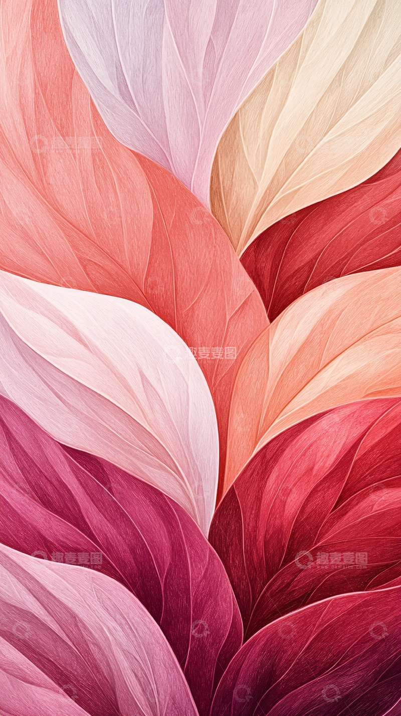 高清大图下载【趣麦麦图】粉色渐变花瓣抽象艺术背景