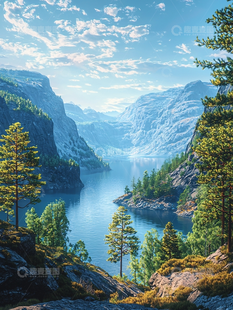 高清大图下载【趣麦麦图】峡湾山水高清图片