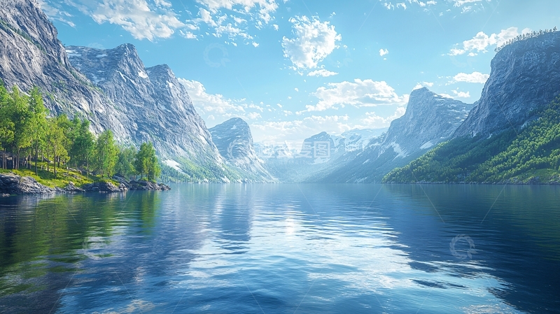 高清大图下载【趣麦麦图】峡湾山水高清图片