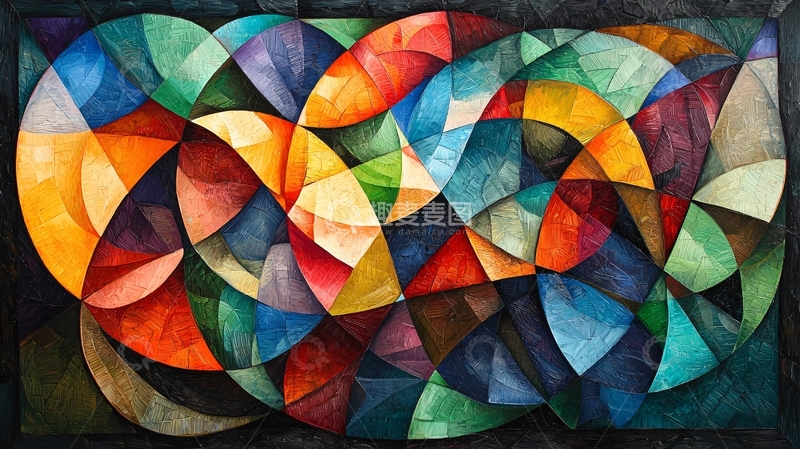高清大图下载【趣麦麦图】色彩斑斓的几何抽象画