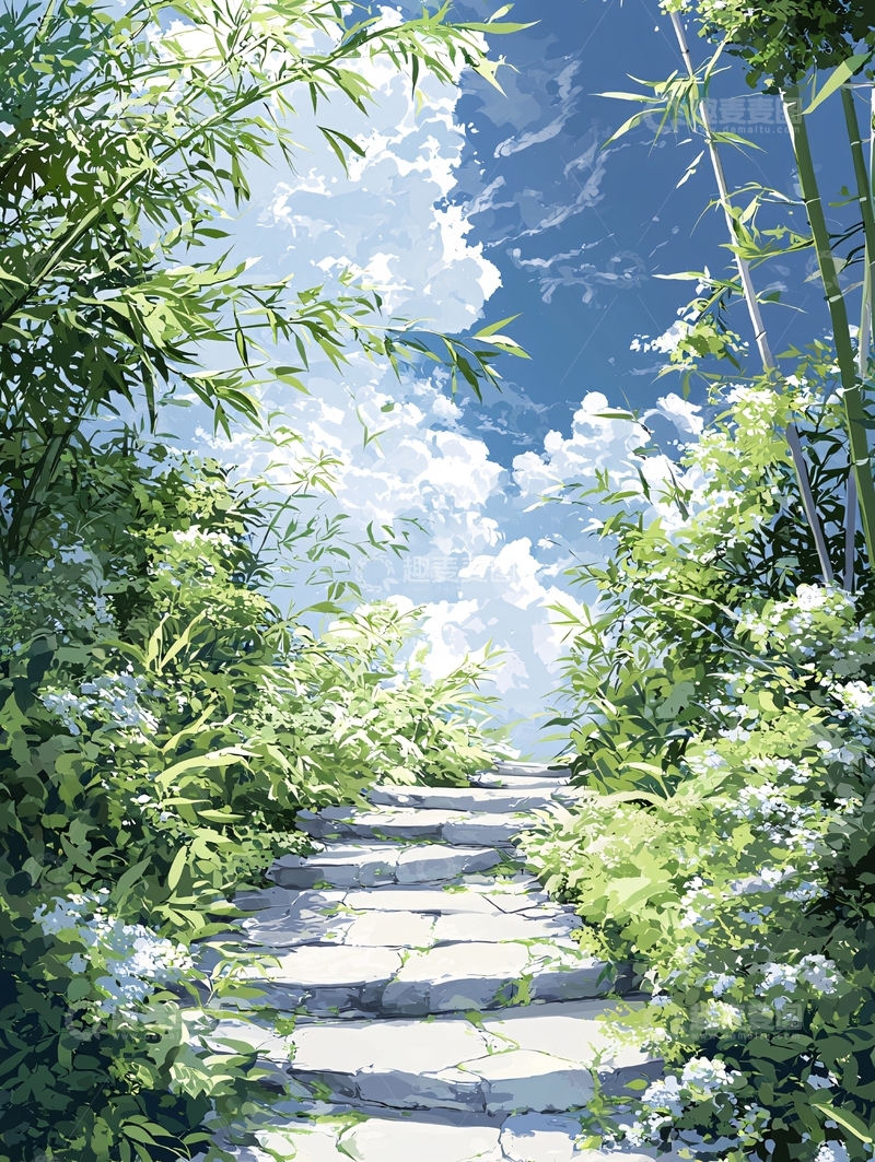 高清大图下载【趣麦麦图】石阶小径自然风光