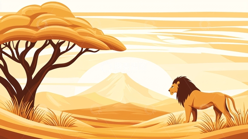 高清大图下载【趣麦麦图】非洲草原狮子