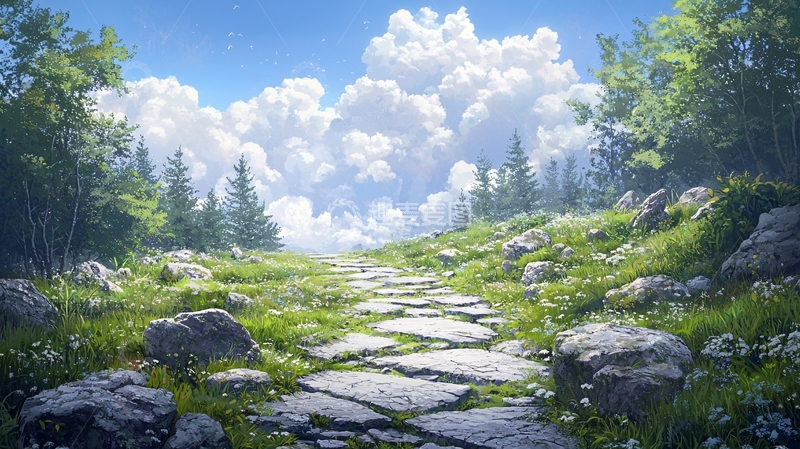 高清大图下载【趣麦麦图】石径小路自然风光