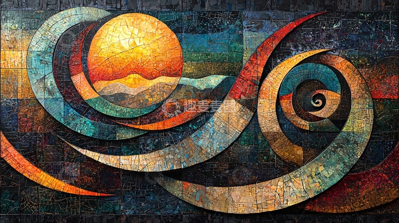 高清大图下载【趣麦麦图】抽象螺旋艺术背景