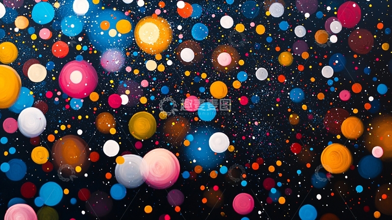 高清大图下载【趣麦麦图】色彩斑斓的抽象点状背景