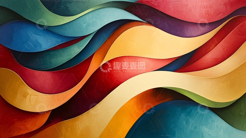 高清大图下载【趣麦麦图】色彩波浪抽象艺术背景