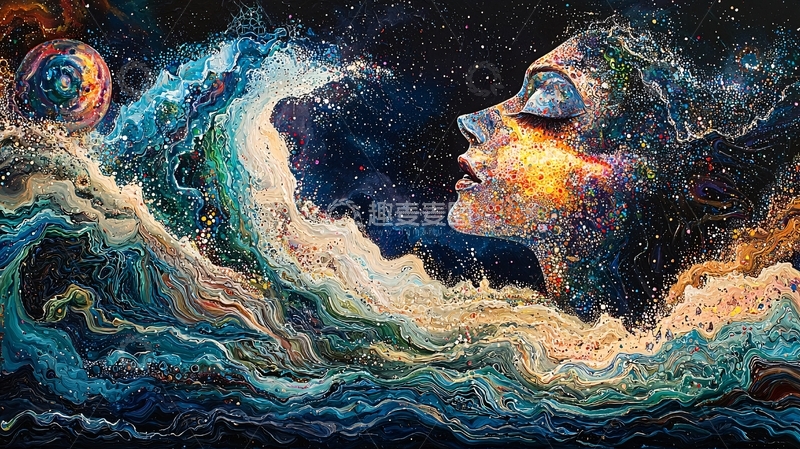 高清大图下载【趣麦麦图】-星空下的灵魂对话