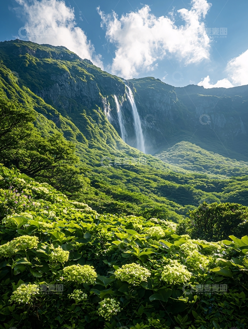 高清大图下载【趣麦麦图】山间瀑布高清图片