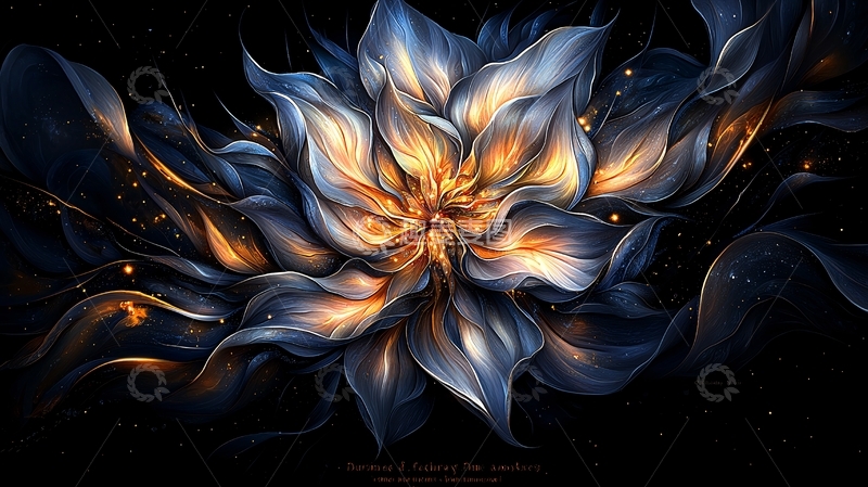 高清大图下载【趣麦麦图】梦幻星空下的花朵