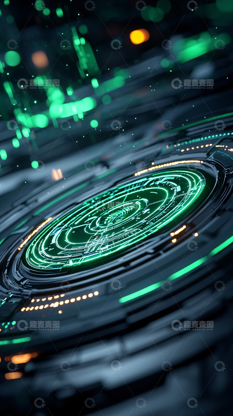 高清大图下载【趣麦麦图】未来科技感圆形界面设计