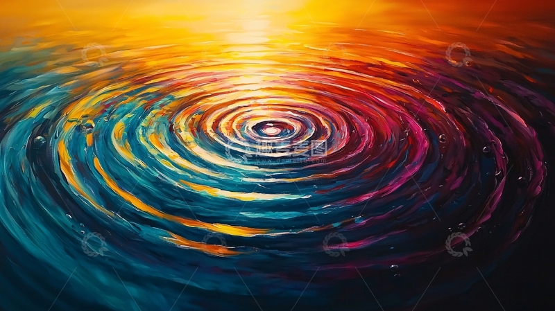 高清大图下载【趣麦麦图】色彩漩涡抽象艺术背景