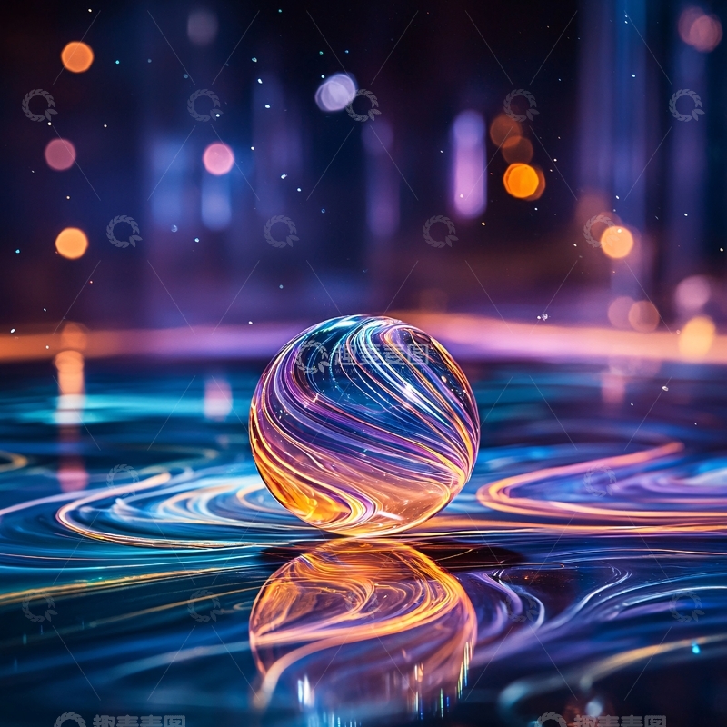 高清大图下载【趣麦麦图】光影交错的玻璃球