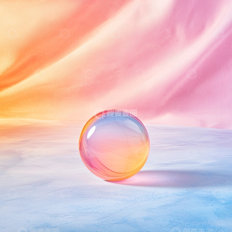 高清大图下载【趣麦麦图】彩色光晕的透明球体