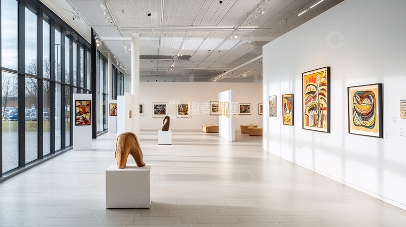 高清大图下载【趣麦麦图】现代艺术展览馆室内场景