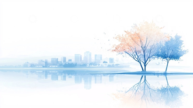 高清大图下载【趣麦麦图】秋日城市湖畔风景