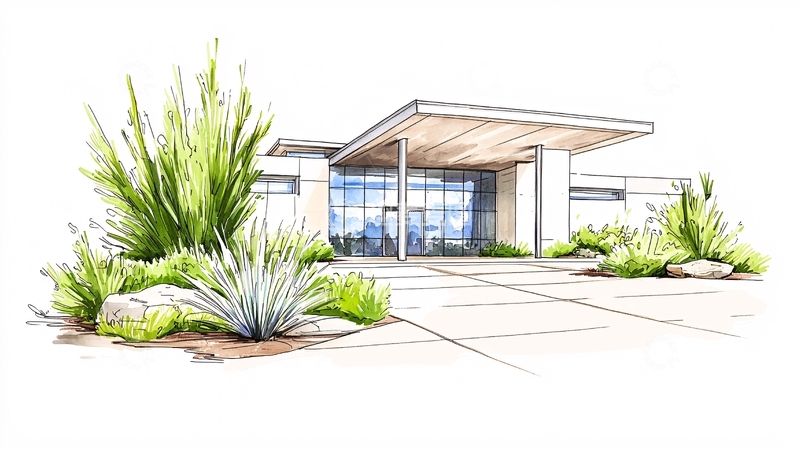 高清大图下载【趣麦麦图】现代简约风格住宅建筑手绘图