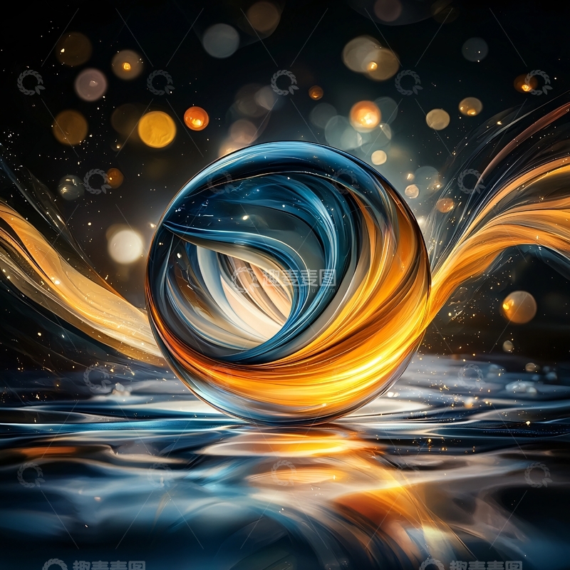 高清大图下载【趣麦麦图】流体艺术球体
