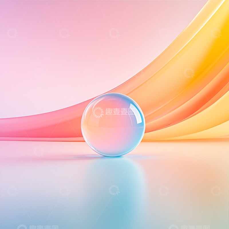 高清大图下载【趣麦麦图】彩色渐变水晶球