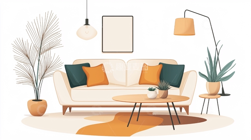 高清大图下载【趣麦麦图】现代简约客厅装饰设计图