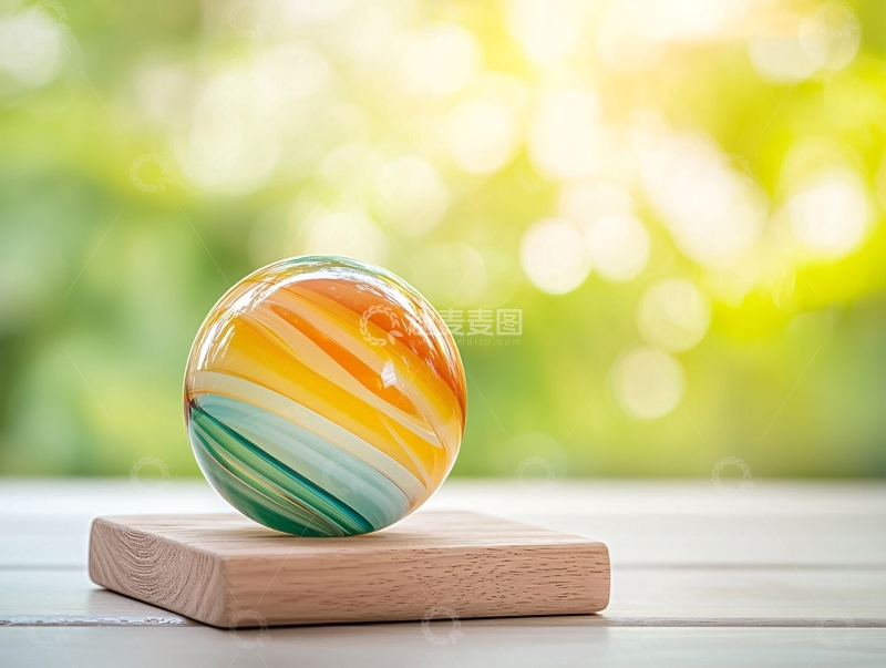 高清大图下载【趣麦麦图】彩色条纹玻璃球