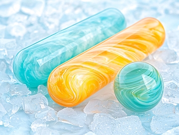 彩色冰棒和冰块