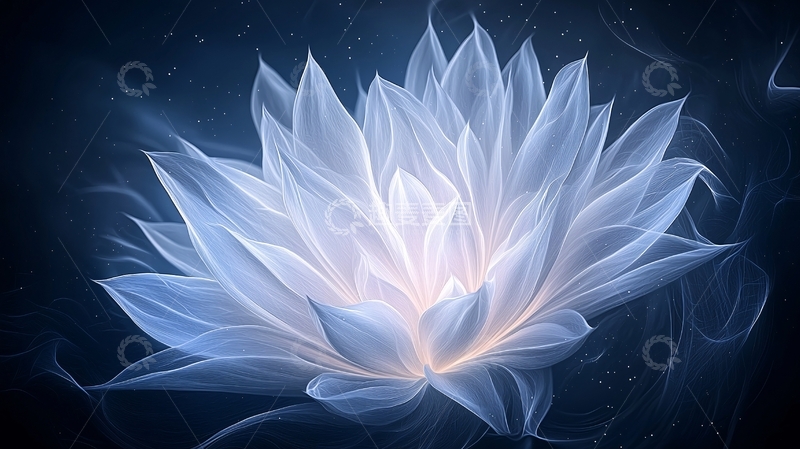 高清大图下载【趣麦麦图】梦幻莲花艺术插画