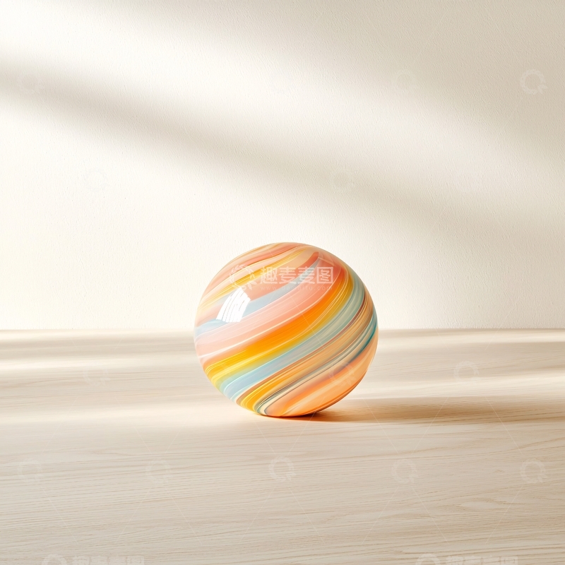 高清大图下载【趣麦麦图】彩色条纹玻璃球