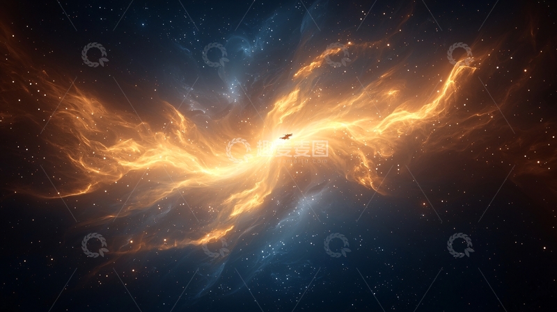 高清大图下载【趣麦麦图】星际飞船穿越星云