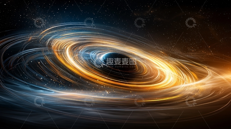 高清大图下载【趣麦麦图】黑洞周围的光线扭曲