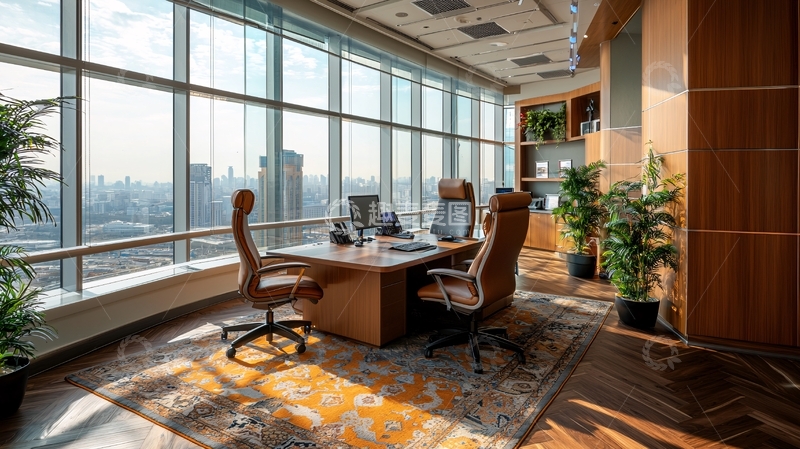 高清大图下载【趣麦麦图】现代办公室全景窗景设计