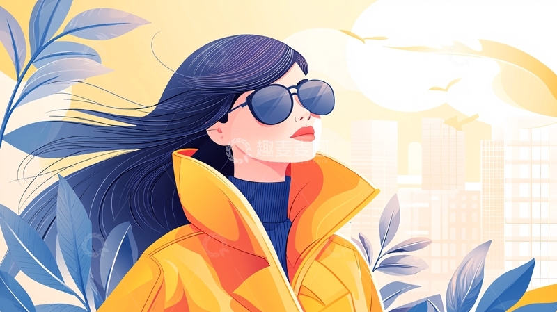 高清大图下载【趣麦麦图】秋日城市中的时尚女性