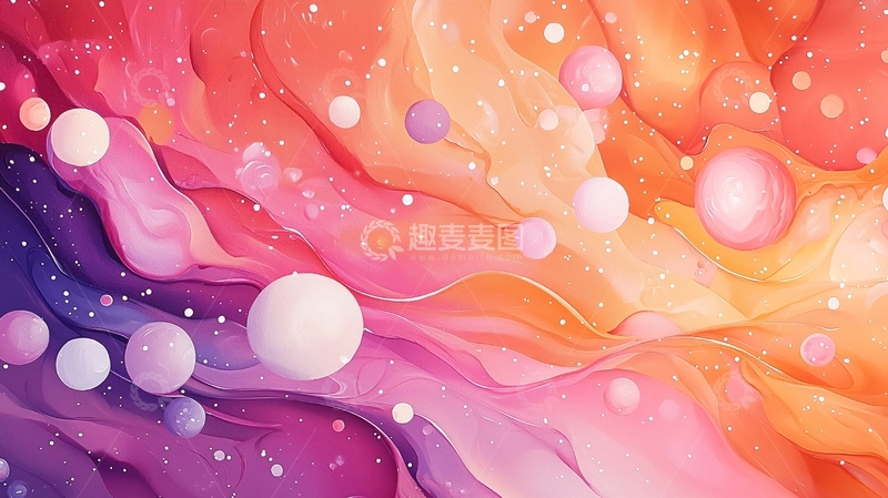 高清大图下载【趣麦麦图】梦幻色彩流动抽象背景