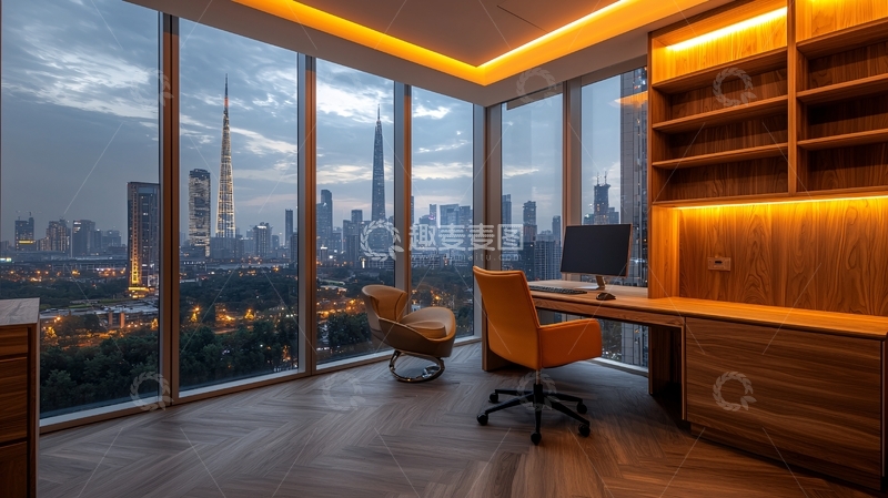 高清大图下载【趣麦麦图】现代办公室设计与城市景观