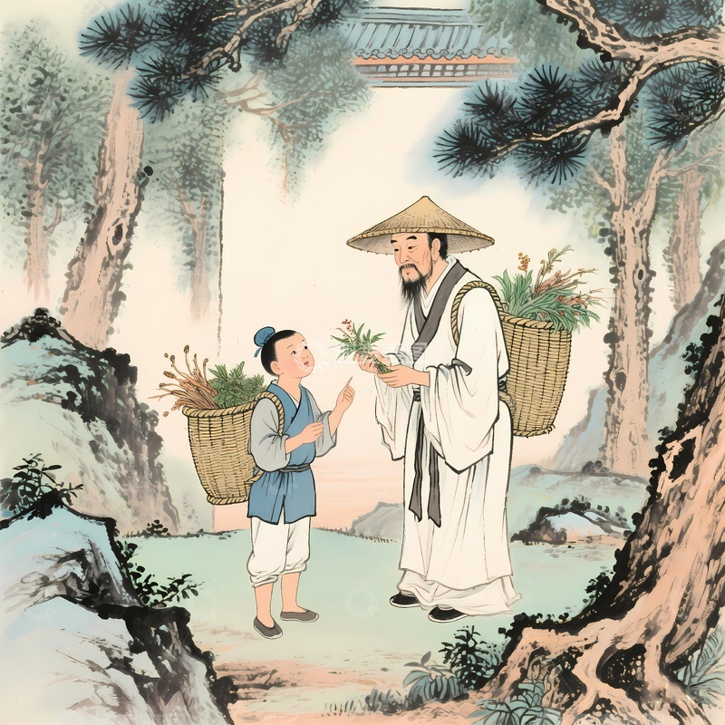 高清大图下载【趣麦麦图】中医中药采药4