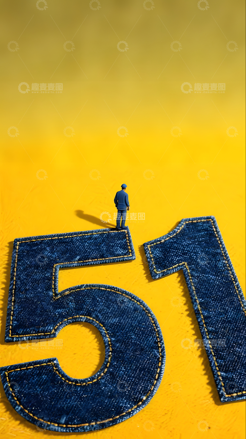 劳动节51剪影风格海报设计致敬劳动者