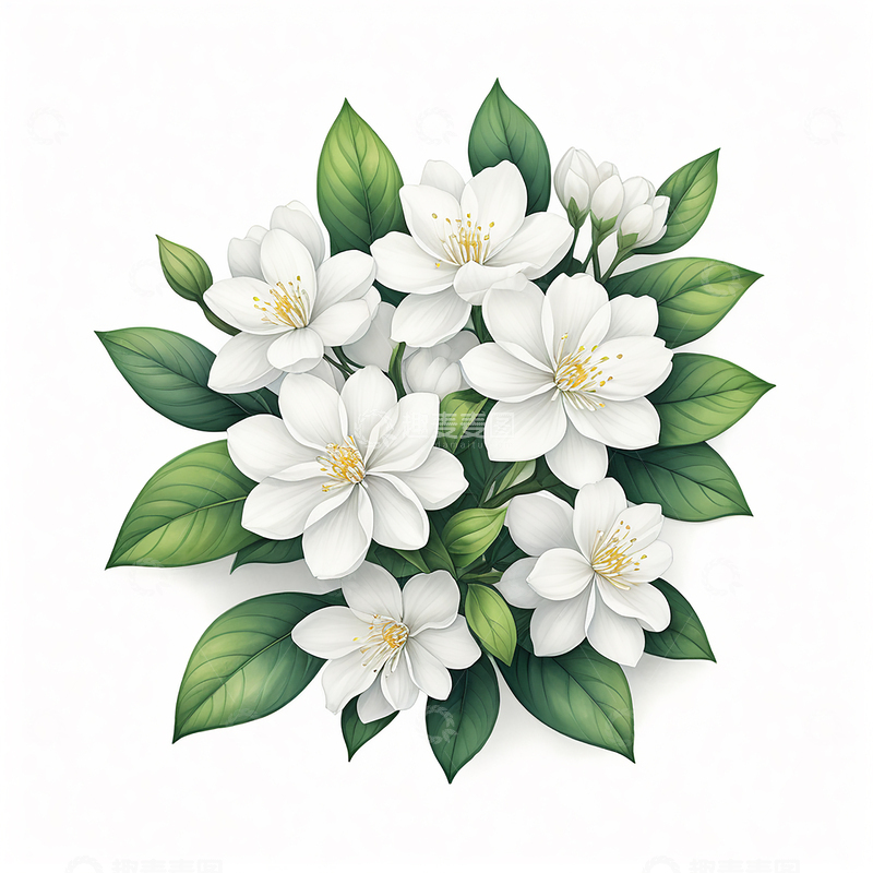 高清大图下载【趣麦麦图】白色山茶花图案