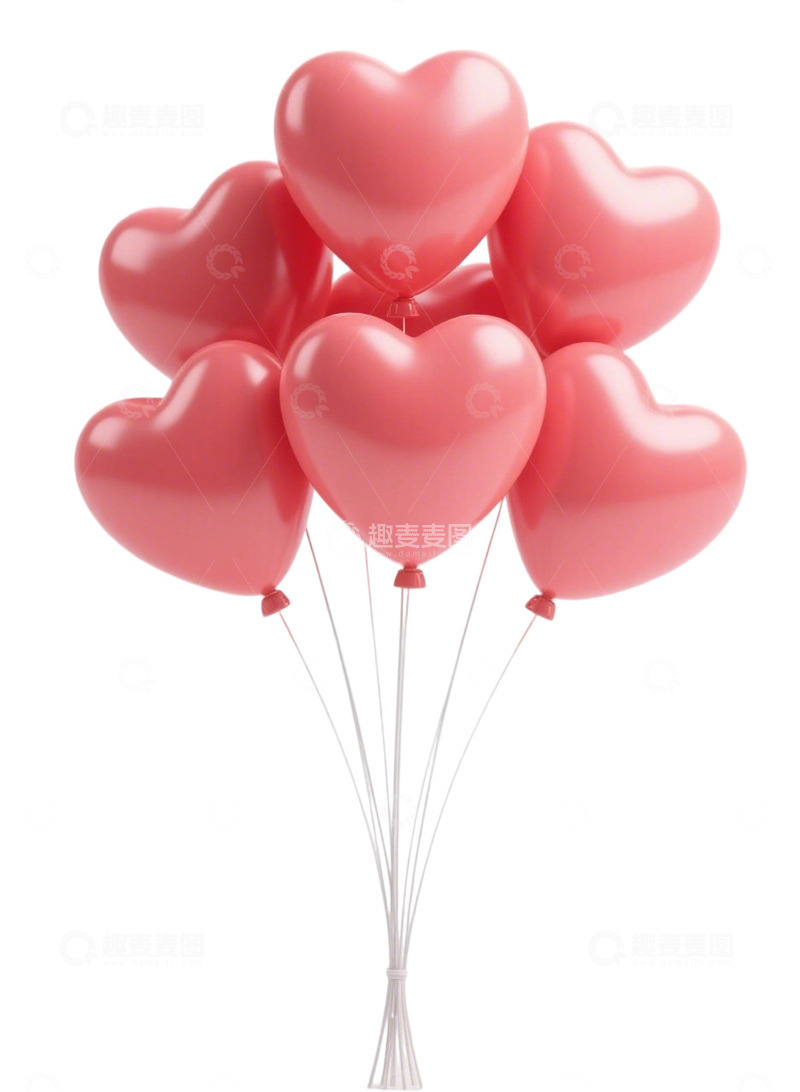 高清大图下载【趣麦麦图】一束心形气球