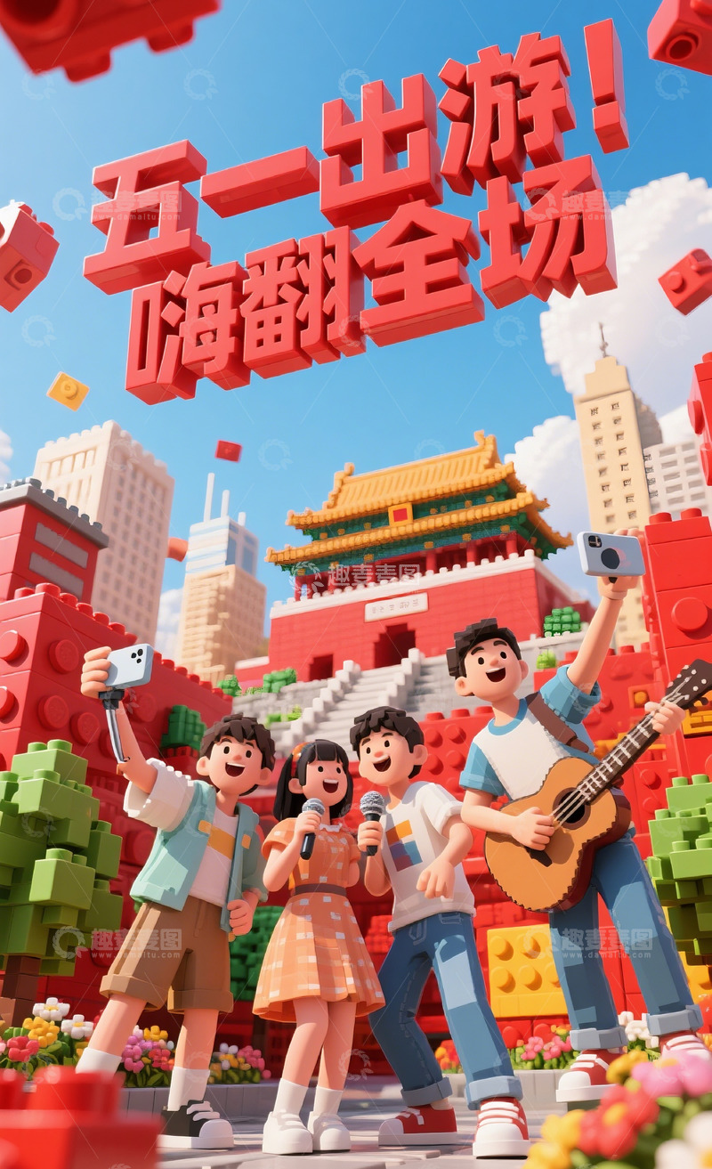 高清大图下载【趣麦麦图】51积木海报6