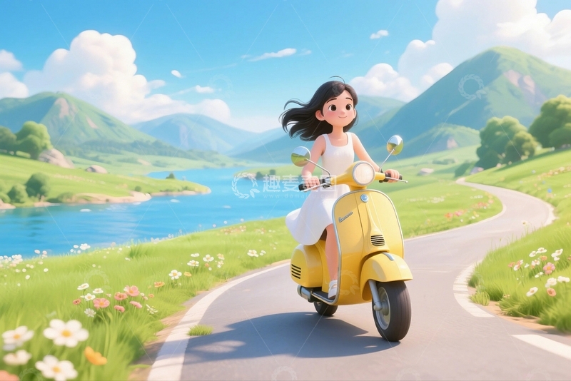 踏青出游人物背景2