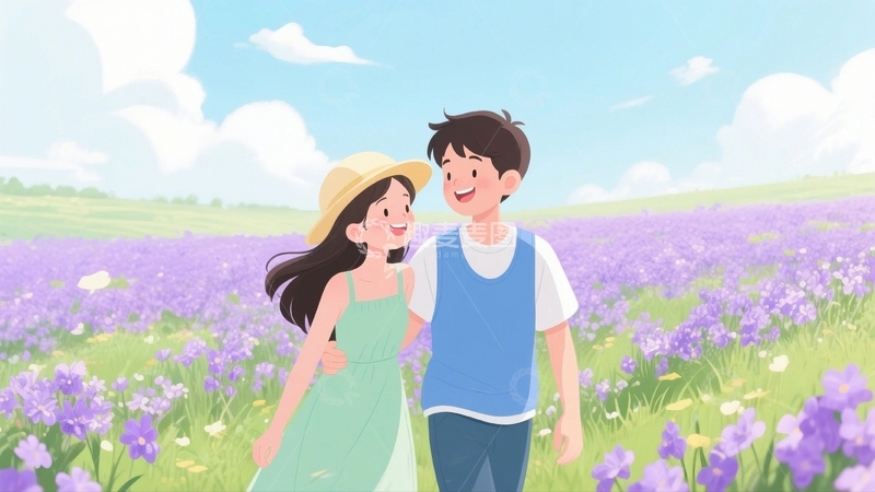 高清大图下载【趣麦麦图】假期旅游情侣人物1