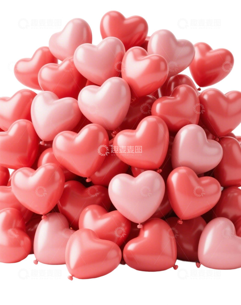 高清大图下载【趣麦麦图】一堆立体心形