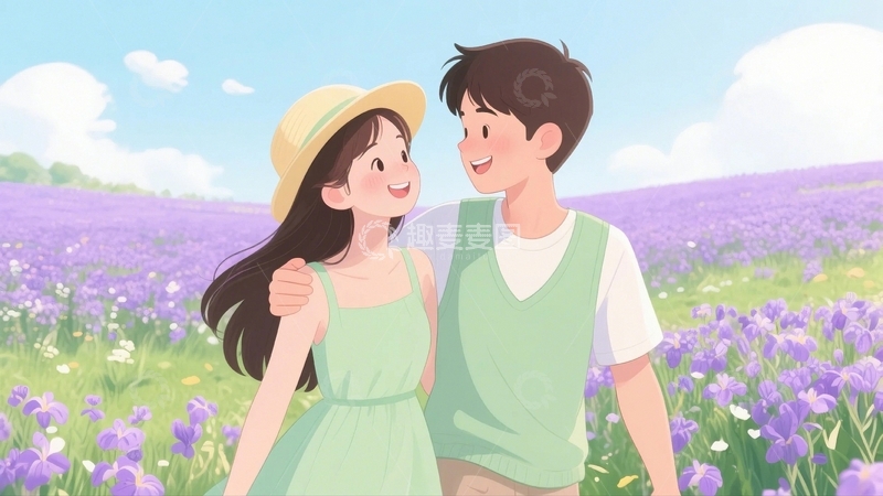 高清大图下载【趣麦麦图】假期旅游情侣人物