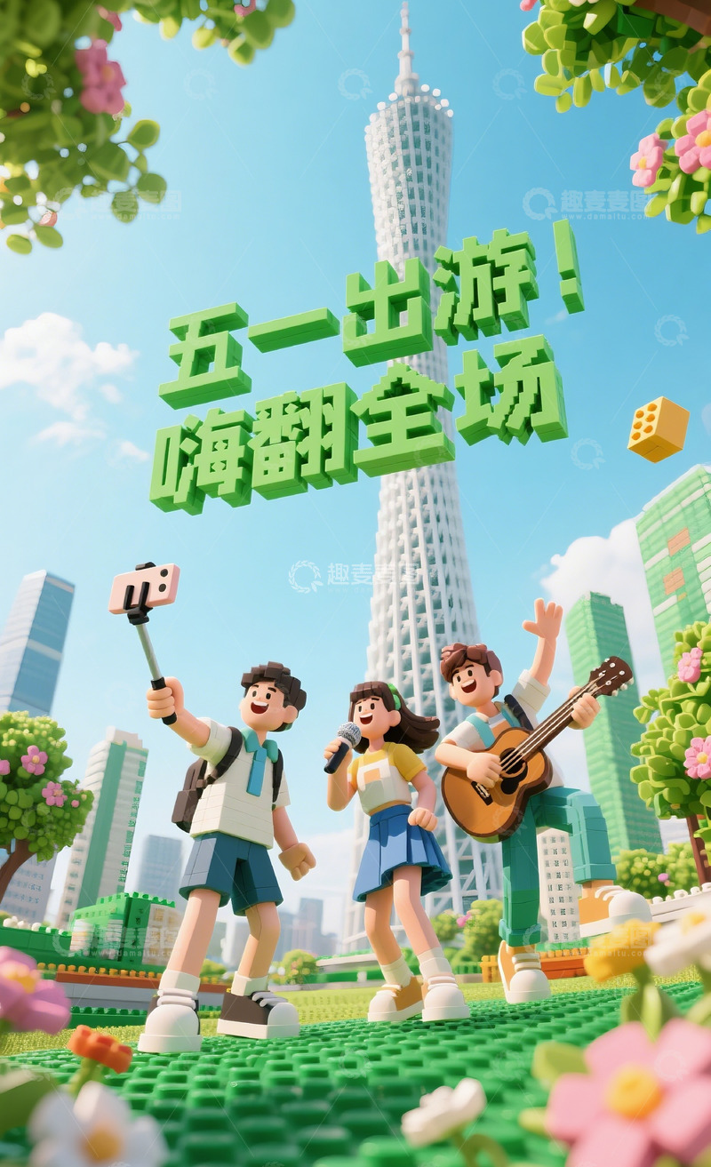 高清大图下载【趣麦麦图】51积木海报7