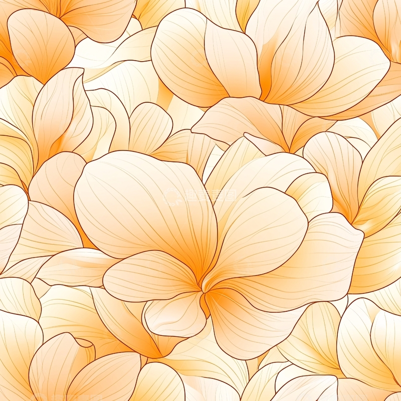 高清大图下载【趣麦麦图】橙色花卉背景图案素材